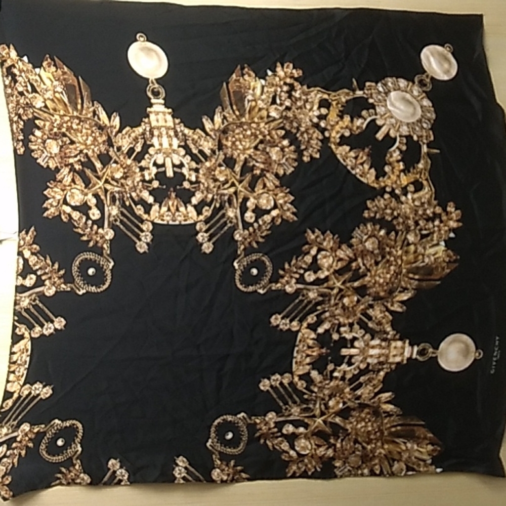 Givenchy Black and Gold Scarf